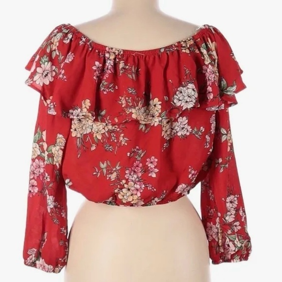 Women’s Penelope Red Long Sleeve Blouse size Large - Picture 2 of 5